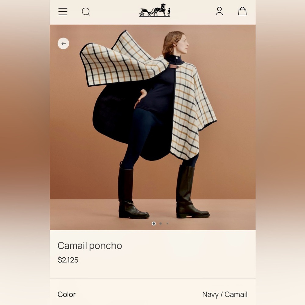 Hermès Reversible Navy & Camail Poncho